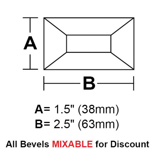 BV1525CS-Case 720ea. Rec.Bevel 1.5"x2.5" 