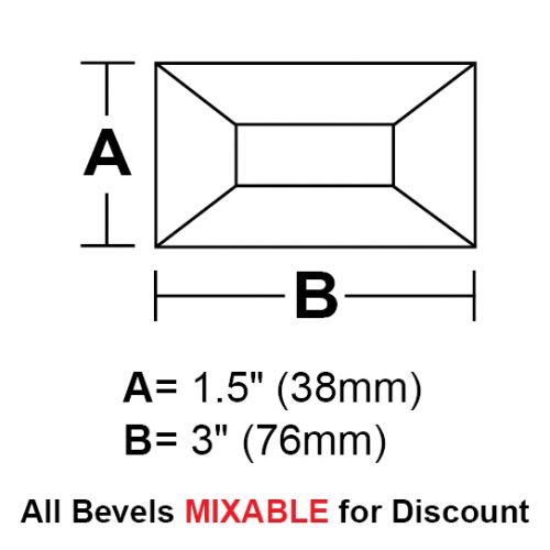 BV153-Rec.Bevel 1.5"x3" 