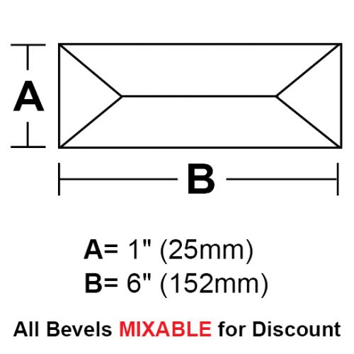 BV16CS-Case 480ea. Rec.Peaked Bevel 1"x6" 