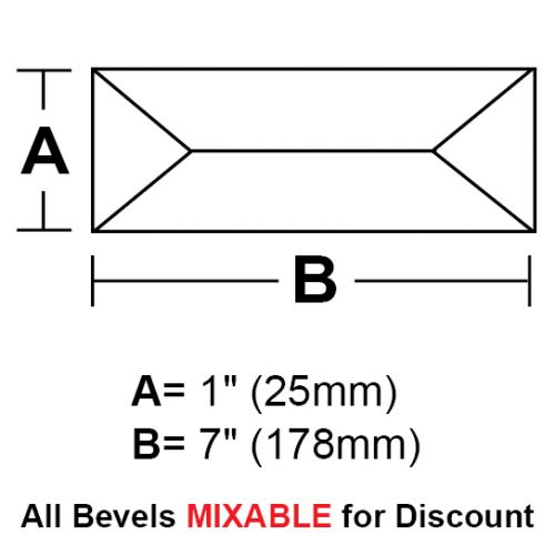 BV17CS-Case 360ea. Rec.Peaked Bevel 1"x7" 