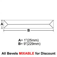 BV19-Rec.Peaked Bevel 1"x 9"