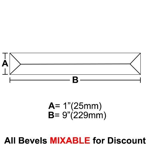 BV19-Rec.Peaked Bevel 1"x 9"