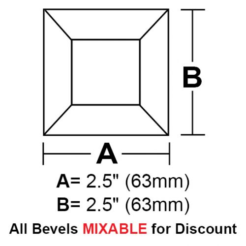 BV2525CS-Case 480ea. Sq.Bevel 2.5" 