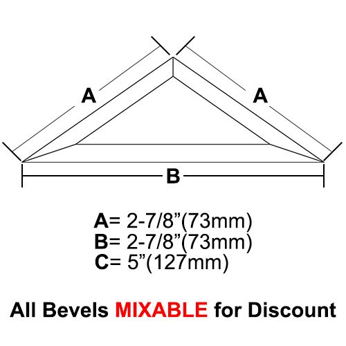 BV335CS-Case 540ea. Half Diamond Bevel 2-7/8"x2-7/8"x5" 