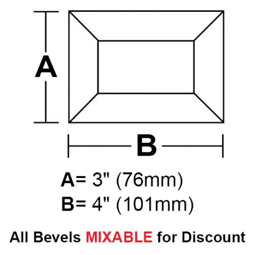 BV34CS-Case 180ea. Rec.Bevel 3"x4" 