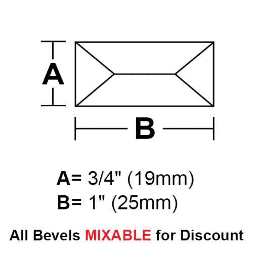 BV341-Rec.Peaked Bevel 3/4"x1"