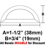 BVHR15CS-Case 1080ea. Half Circle Bevel 1.5"x3/4"