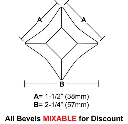 BVS15CS-Case 1080ea. Star Bevel 1.5"x1.5"x2-1./4" 