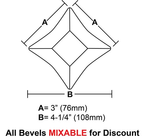 BVS33CS-Case 270ea. Star Bevel 3"x3"x4-1/4" 