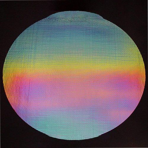 DC934B-CBS Thin Dichroic Rainbow 1 On Clear Squares 9.5" Pie - 90 COE