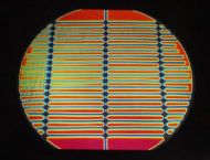 DC690A-CBS Thin Dichroic Rainbow 1 On Black Stripes (3/4") 16"x19" - 96 COE