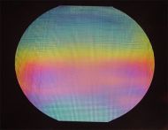 DC904A-CBS Thin Dichroic Rainbow 1 On Black Squares 16"x19" - 90 COE