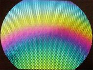 DC944A-CBS Thin Dichroic Rainbow 1 On Clear Honeycomb 16"x19"  - 90 COE