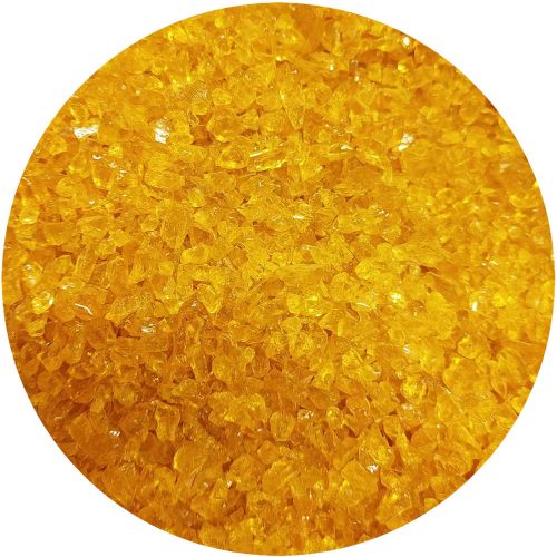 Y960250C4-Youghiogheny Frit Coarse Gold Transparent 4oz Jar - 96 COE (#250)