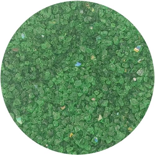 Y960400C4-Youghiogheny Frit Coarse Shamrock Green Transparent 4oz Jar - 96 COE (#400)