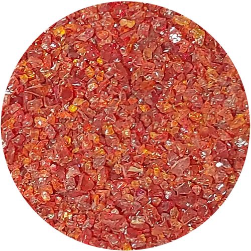 Y960900C4-Youghiogheny Frit Coarse Red Transparent 4oz Jar - 96 COE (#900)