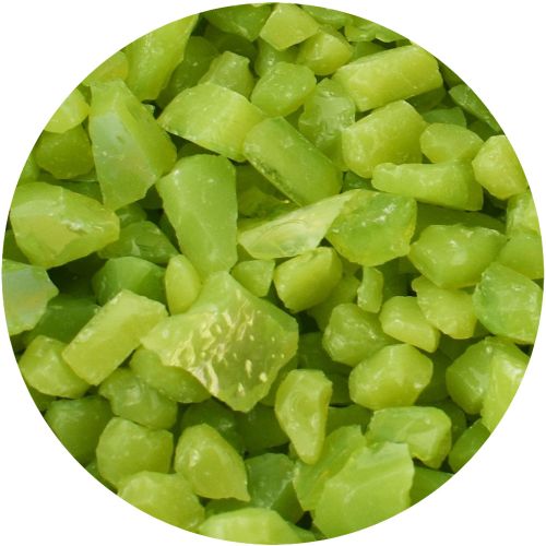 Y964500C4-Youghiogheny Frit Coarse Lime Green Opal 4oz Jar - 96 COE (#4500)